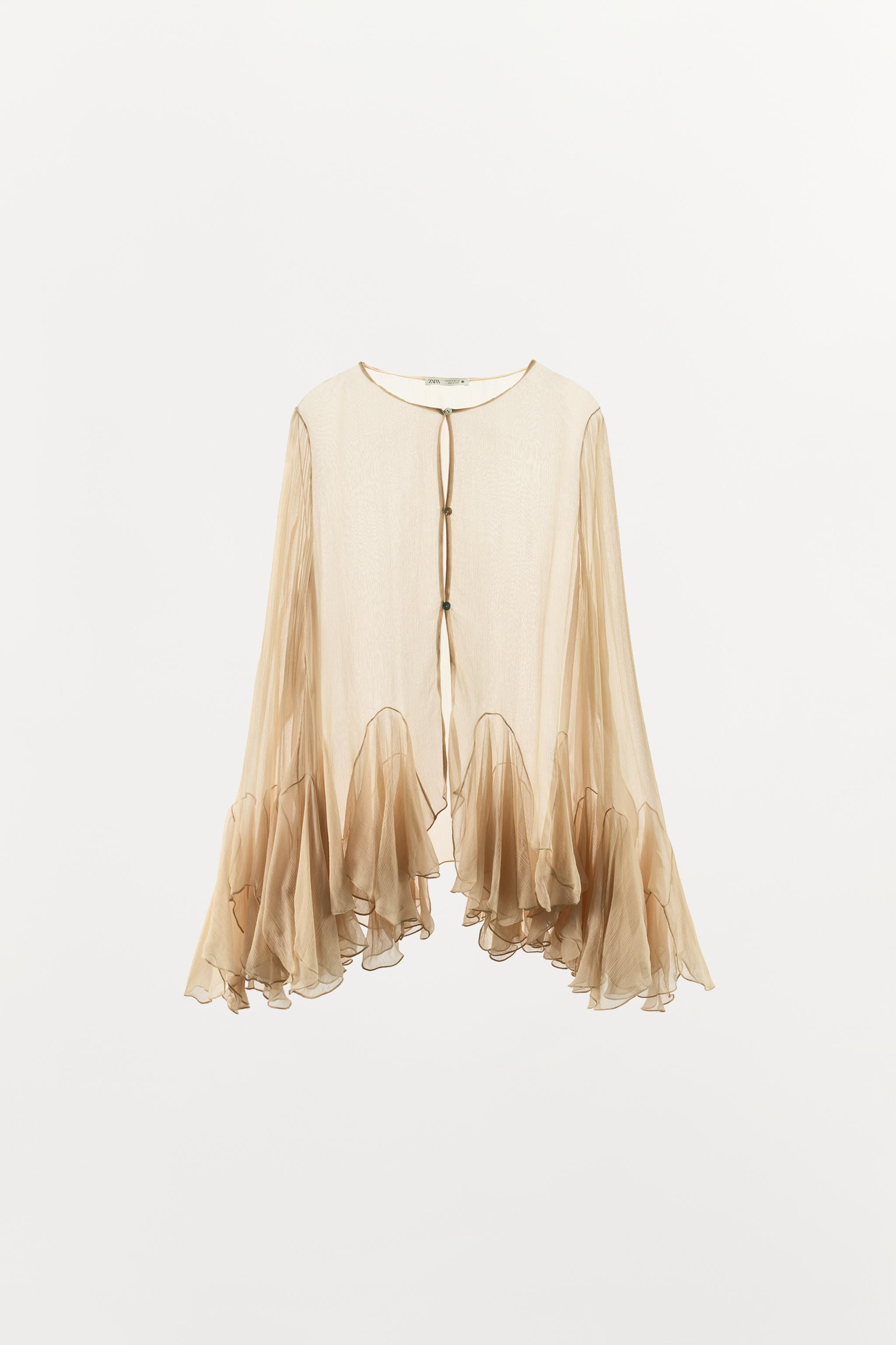 RUFFLED GEORGETTE SHIRT | Zara US
