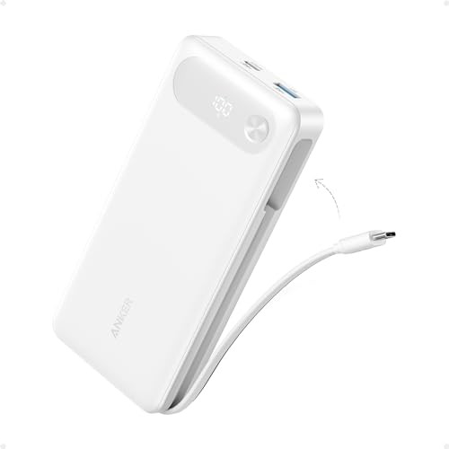 Anker Power Bank, 20,000mAh Travel Essential Portable Charger with Built-in USB-C Cable, 3-Port 8... | Amazon (US)