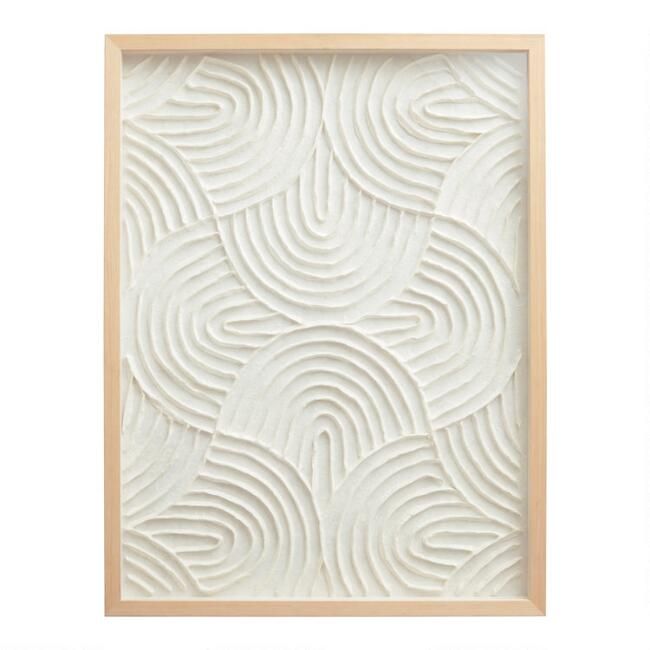 White Rice Paper Arches Shadow Box Wall Art | World Market