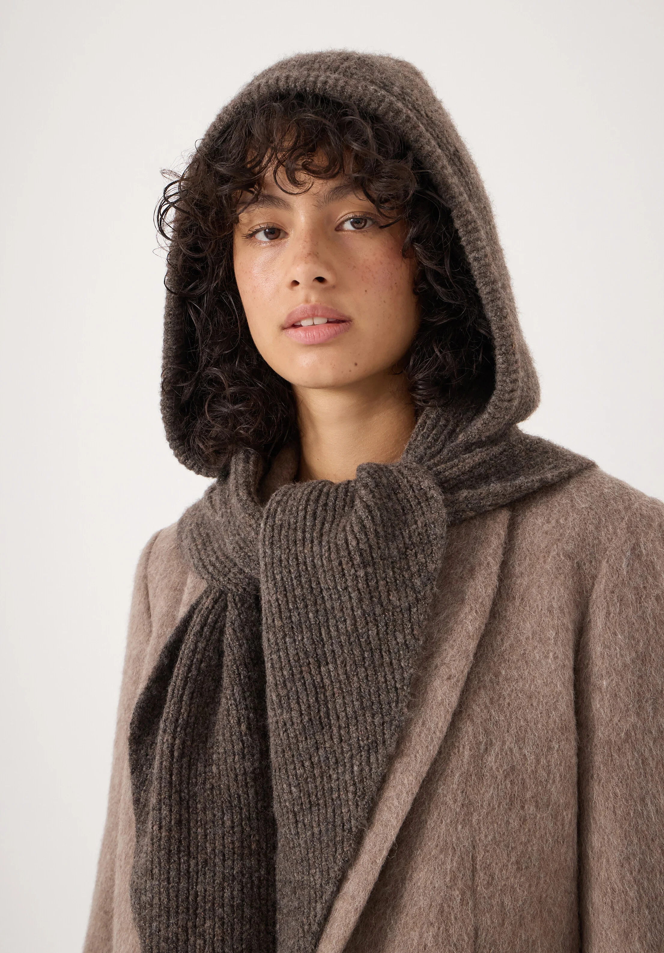 Knitted Hooded Scarf | Hush UK