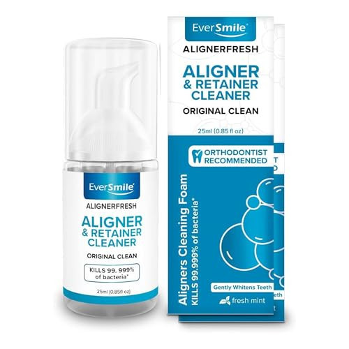 EverSmile AlignerFresh Original Clean Foam – Cleaner Compatible w/Invisalign and All Clear Aligners & Retainers – Eliminates Bacteria, Whitens Teeth, Fights Bad Breath – 25ml (2 Pack) | Amazon (US)