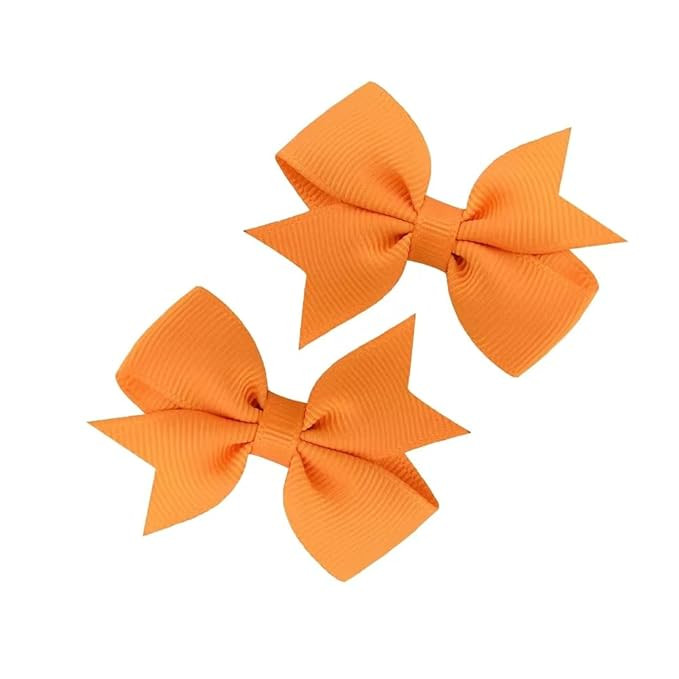 Baby Hair Bows Clips Fully Lined Grosgrain Boutique Solid Ribbon Mini Bows for Girls Teens Infant... | Amazon (US)
