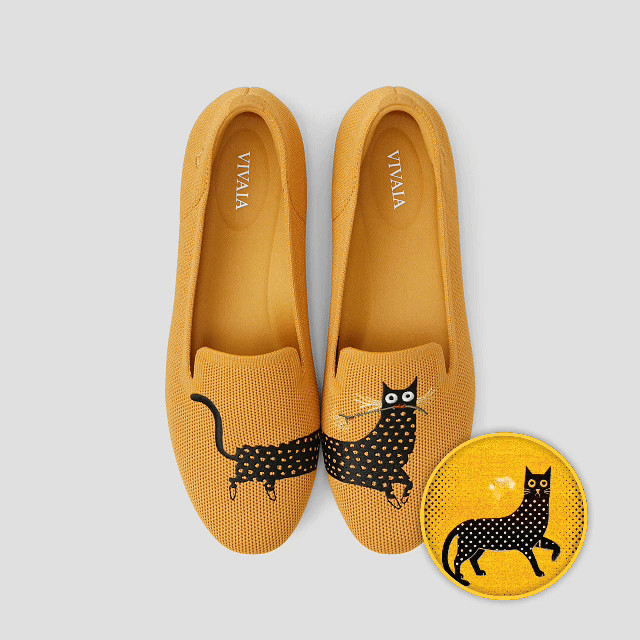 VIVAIA Round-Toe Embroidered Loafers (Audrey)|CAT|9-9.5 | VIVAIA