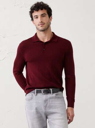 Merino Wool Polo Sweater | Banana Republic Factory