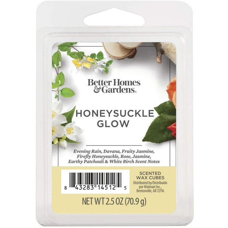 Honeysuckle Glow Scented Wax Melts, Better Homes & Gardens, 2.5 oz (1-Pack) - Walmart.com | Walmart (US)
