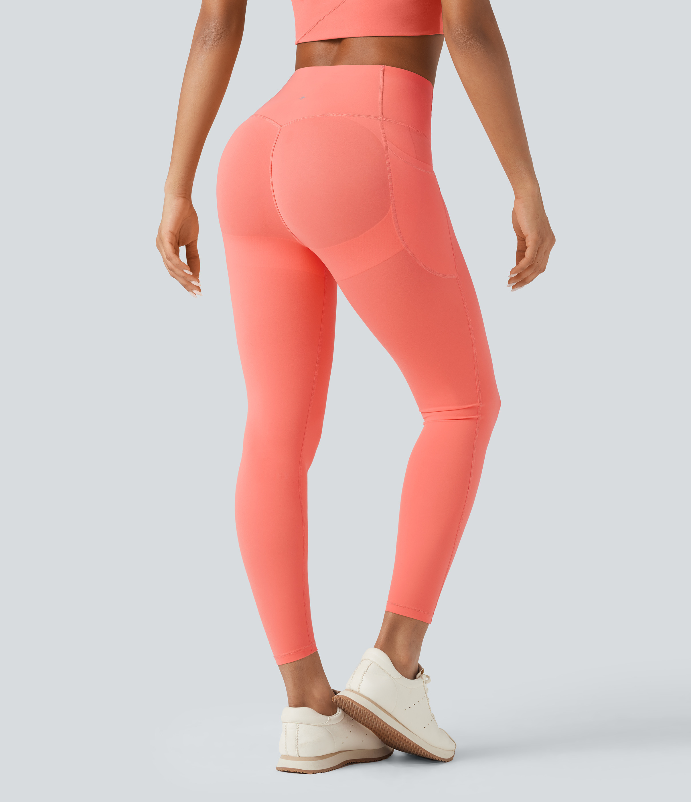 Halara Halara UltraSculpt™ SoCinched High Waisted Butt Lifting Tummy Control Pocket Shaping Workout Leggings - Fusion Coral - XS(7/8) | HALARA