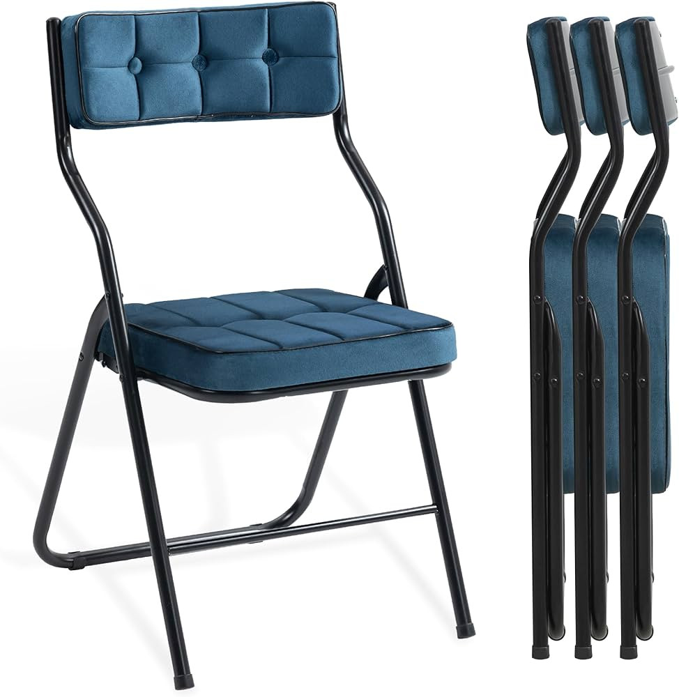HOMEFUN Padded Folding Chairs 4 Pack - Foldable Dining Chair with Cushion, Portable and Assembled... | Amazon (US)