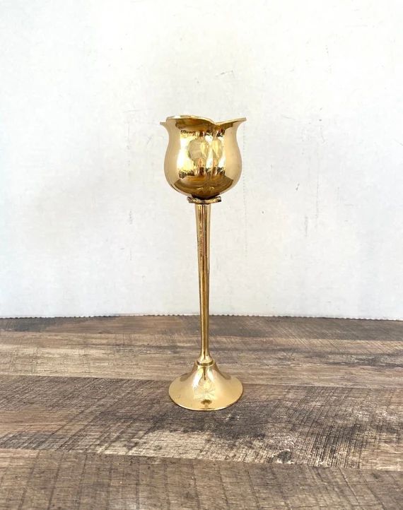 Brass Votive Candleholder tulip Vintage Solid Brass flower shape CandleHolder | Etsy (CAD)