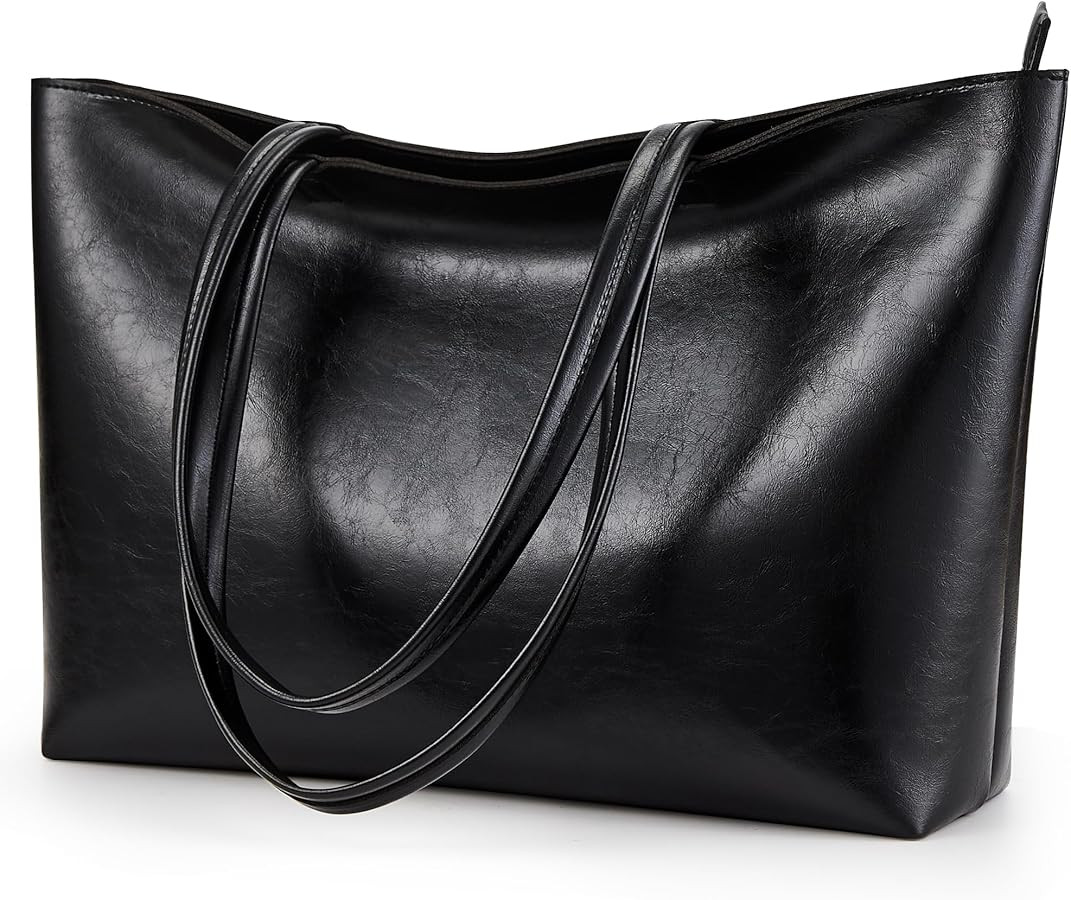 KALIDI Tote Bag Zipper Shoulder Bag Faux Leather Purses Satchel for Women Casual Handbag Work Dat... | Amazon (US)