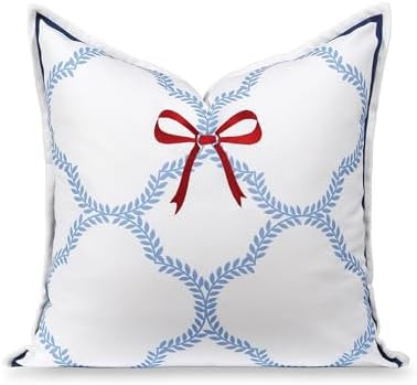 Hofdeco Premium Coastal Hampton Patio Indoor Outdoor Throw Pillow Cover Only, 20"x20" Water Repel... | Amazon (US)