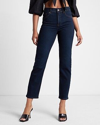 High Waisted Rinse Straight Ankle Jeans | Express
