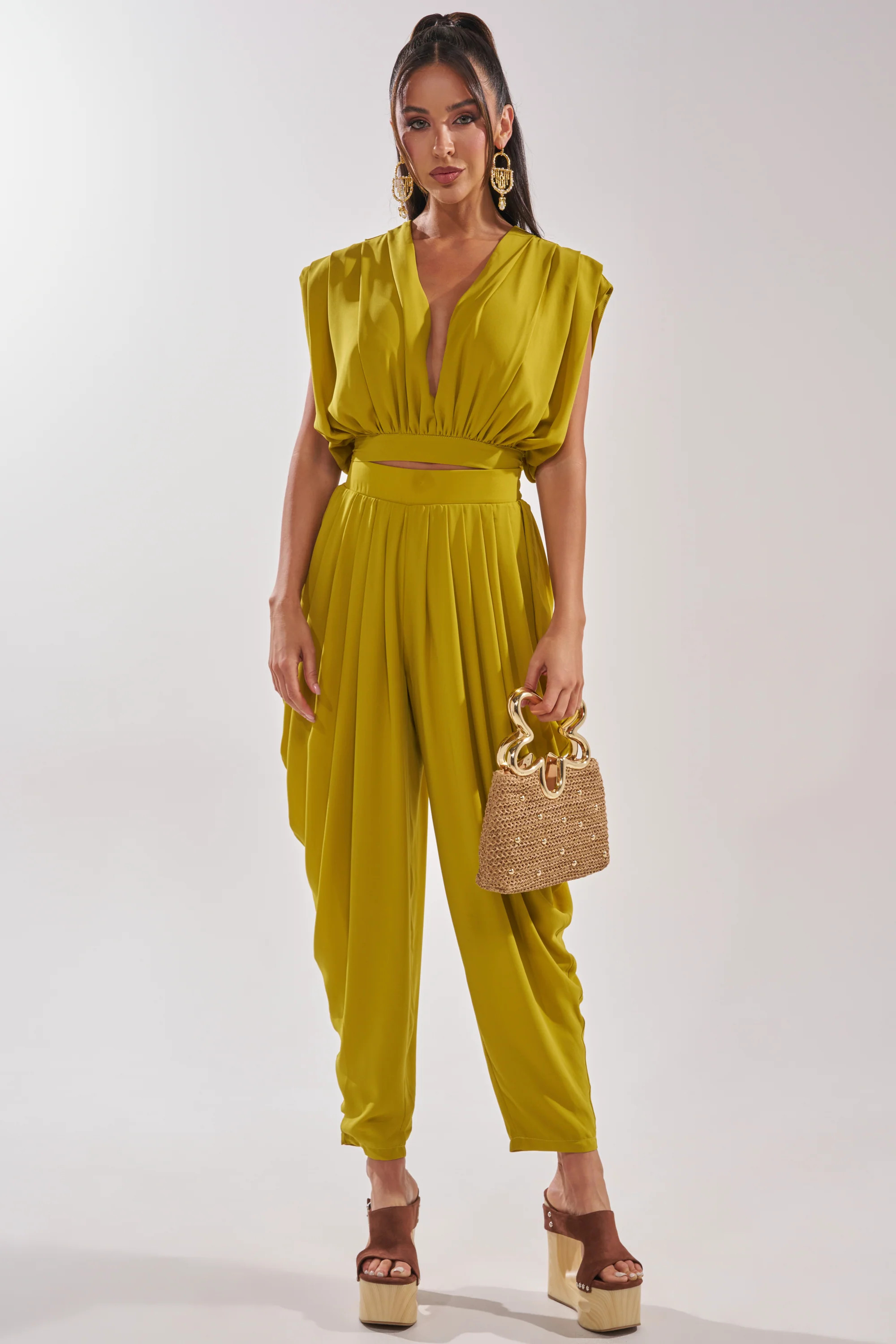 READY TO DANCE SLINKY PANT IN CHARTREUSE | AKIRA