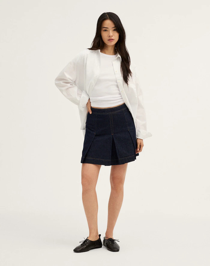 Denim Pleated Mini Skirt | Madewell