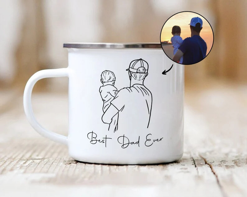 Custom Photo Mug for Dad, Dad Portrait Mug, Fathers Day Gifts, Dad Birthday Gifts, Gift for Husba... | Etsy (US)