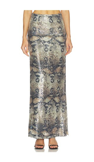 Maxi Slip Skirt in Desert Gloss Snake | Revolve Clothing (Global)