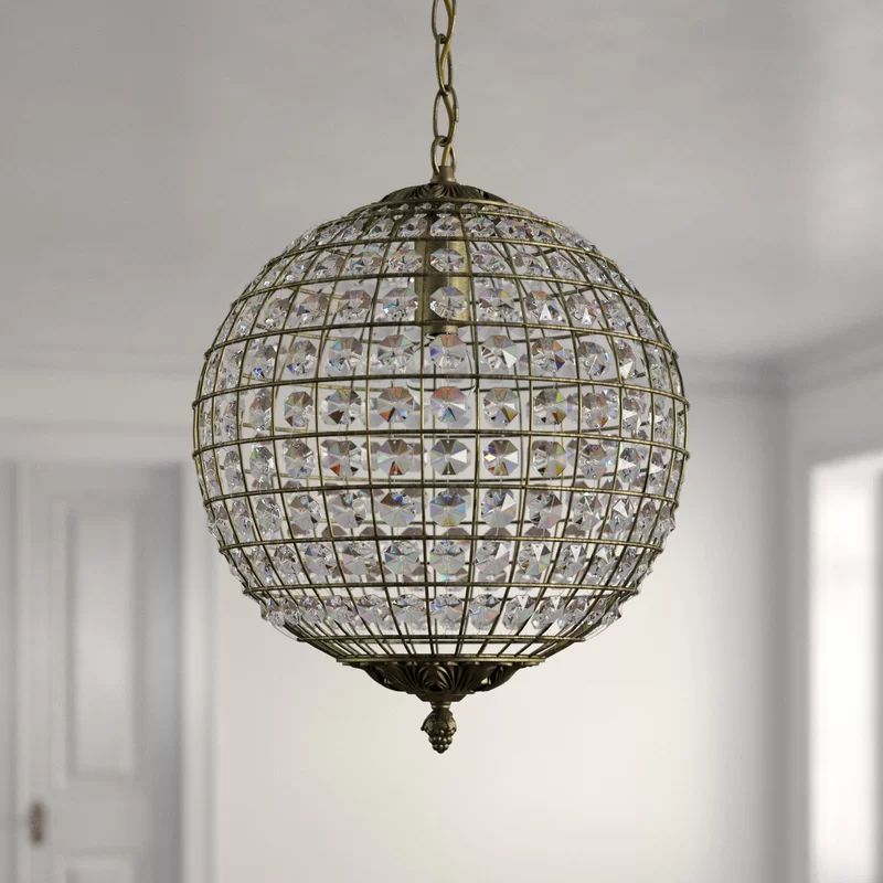 Andrews 1 - Light Single Globe Pendant with Crystal Accents | Wayfair North America