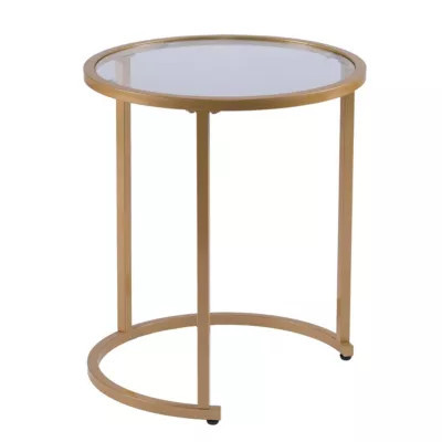 SEI Furniture Evelyn Glam Nesting Side Table 2 Piece Set, Gold | Belk