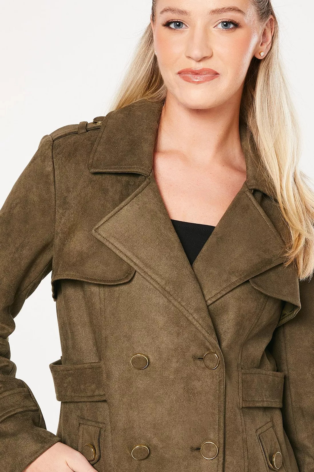 Jackets & Coats | Suedette Trench Coat | Dorothy Perkins | Dorothy Perkins (UK)