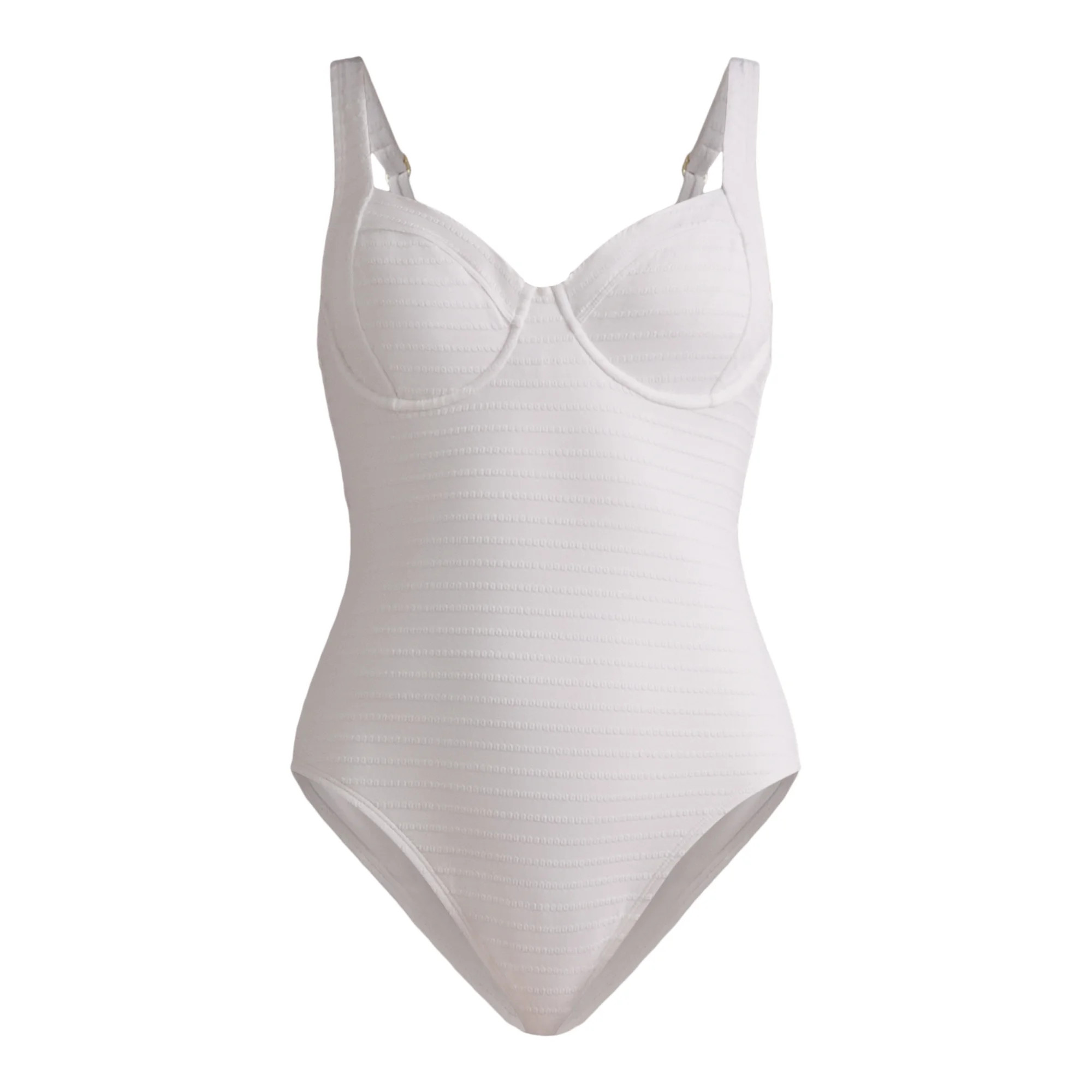 Time and Tru Women’s and Women’s Plus Textured Stripe Underwire One Piece Swimsuit, Sizes XS-... | Walmart (US)