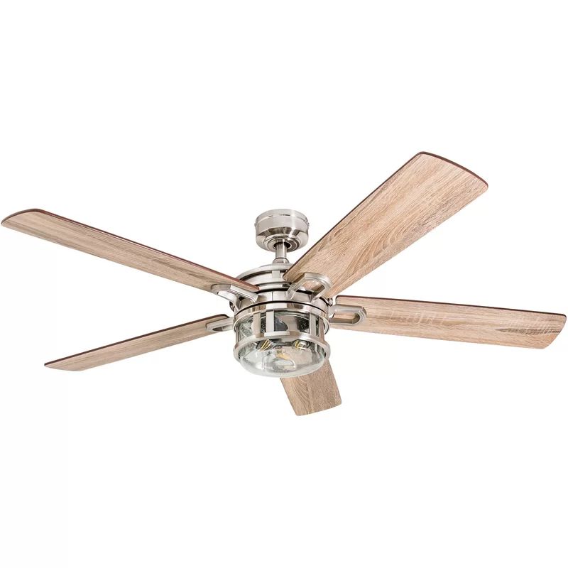 52" Rafe 5 - Blade Standard Ceiling Fan with Remote Control and Light Kit Included | Wayfair North America