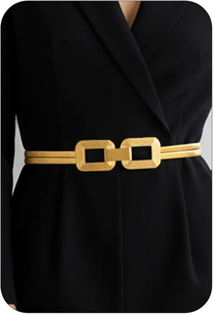 COSYDAYS Gold Dress Belt Strech Metal Belts Fashion Waist Accessories for Women | Amazon (US)