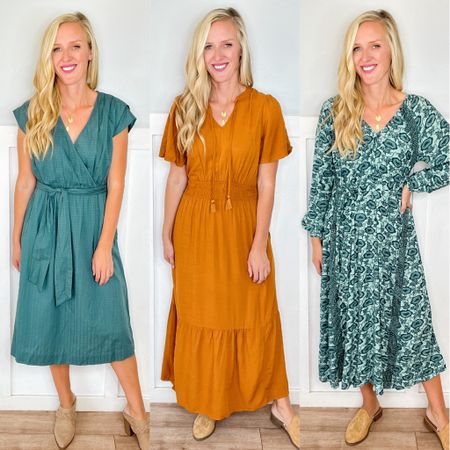 New Target fall dresses. I’m wearing a size small in each 

#LTKstyletip #LTKworkwear #LTKSeasonal