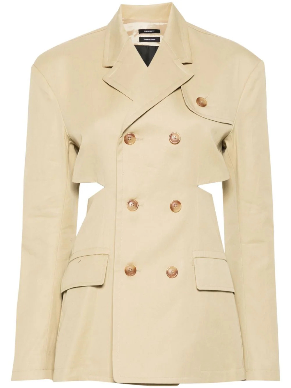 R13 double-breasted open-back blazer - Neutrals | Farfetch Global