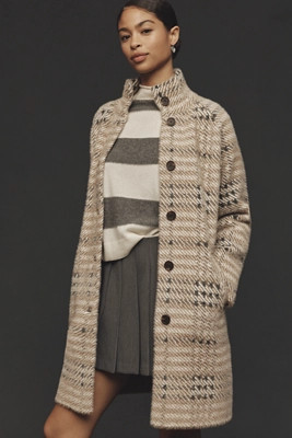 NVLT Eyelash Knit Houndstooth Plaid Coatigan | Anthropologie (US)