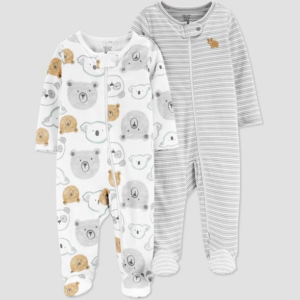 Baby Boys' 2pk Bear Sleep N' Play - Just One You® made by carter's Gray/White | Target