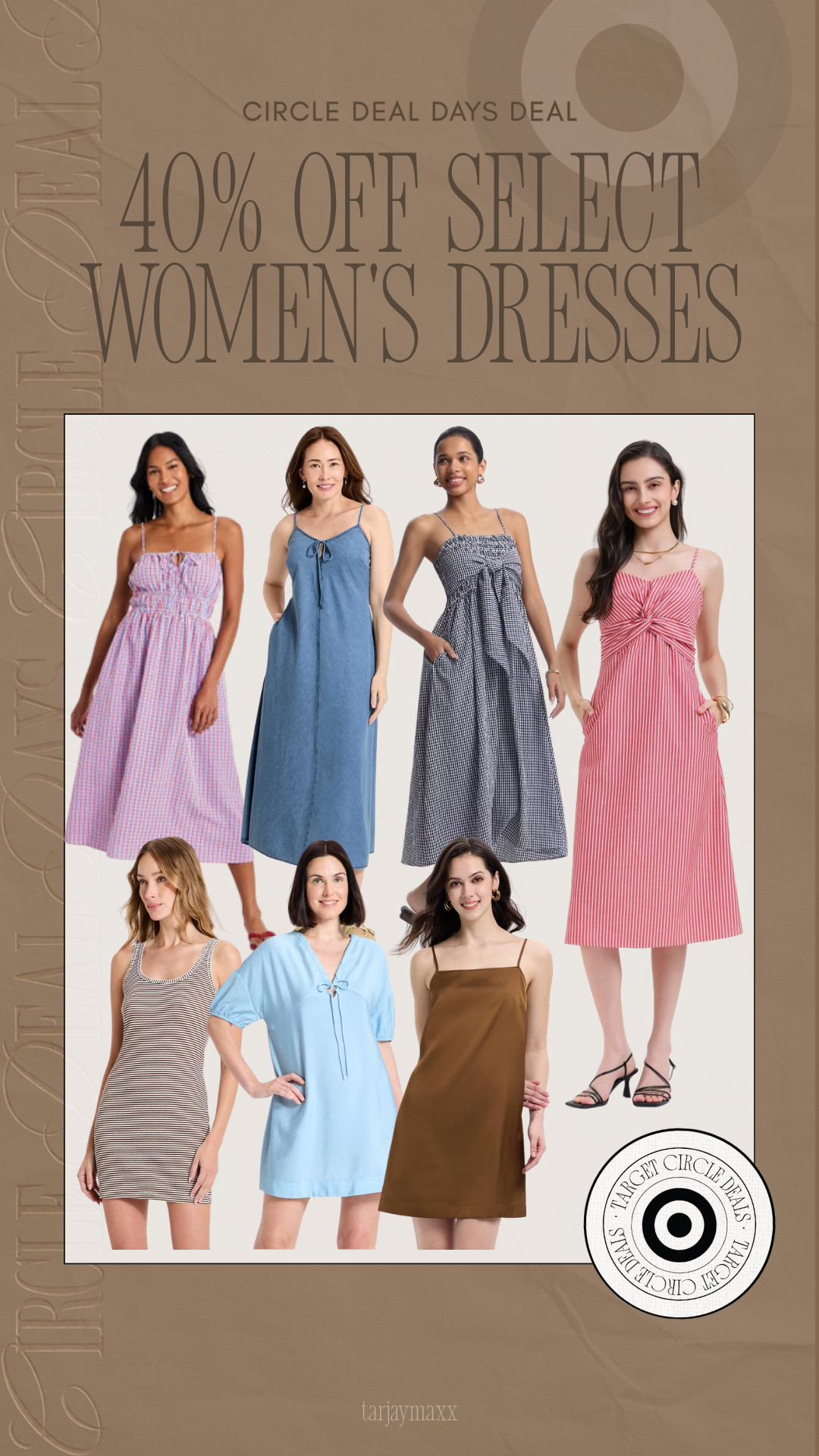40% off select women's dresses is a deal I can't ignore 👏💕 From casual everyday styles to vacation-ready looks and easy summer outfits, there are so many cute options included in Circle Deal Days. Perfect timing if you're shopping for vacations, brunches, date nights, or wedding guest looks this season ✨

wedding guest dress summer, fathers day gift guide, summer outfits, summer dresses, country concert outfits, fathers day gifts, date night outfits, travel outfits, concert outfits, business casual workwear, target dresses, vacation style, target style, affordable fashion, circle deal days, summer essentials, target finds 

 #LTKgrwm #LTKootd #LTKSeasonal