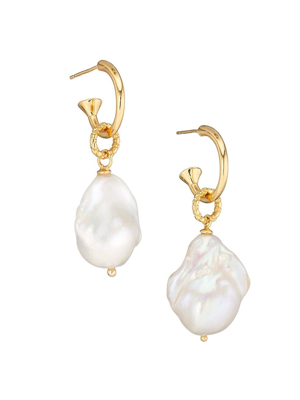 Zaya Saffron 24K Gold-Plated & Pearl Drop Earrings | Saks Fifth Avenue