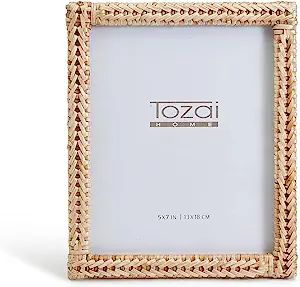 Amanpulo Woven Rattan 5" x 7" Photo Frame (hangs or stands) | Amazon (US)