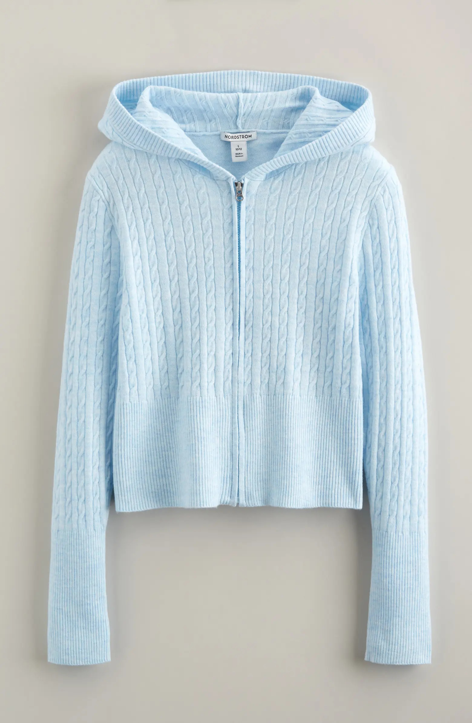 Cable Knit Zip Front Hoodie | Nordstrom