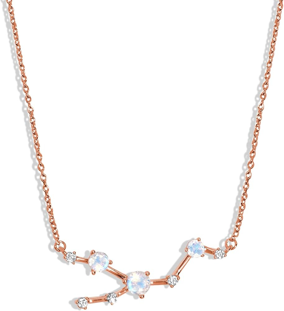 Moon Magic Moonstone Necklaces for women | Zodiac Constellation | 925 Sterling Silver | 18k Rose ... | Amazon (US)