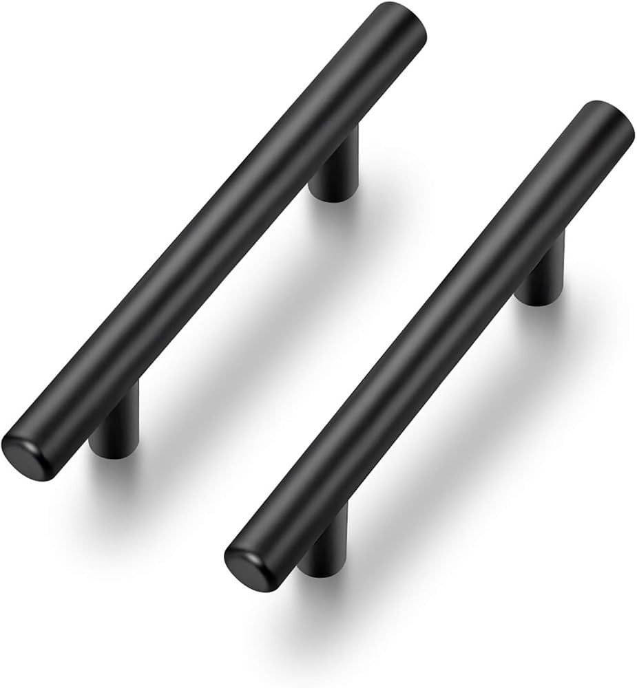 10 Pack Cabinet Handles with 3 Inch (76mm) Hole Center Matte Black Cabinet Pulls Stainless Steel ... | Amazon (US)