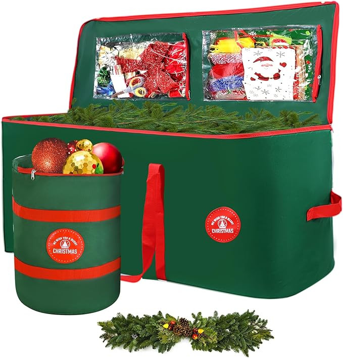Christmas Tree Storage Bag, 7.5Ft Xmas Tree Storage Bag 2 Piece Set Includes a Storage Bags for X... | Amazon (US)