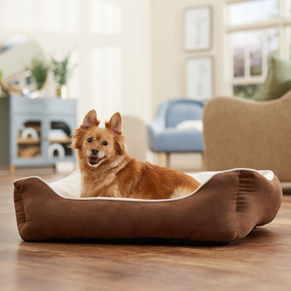 FRISCO Rectangular Bolster Cat & Dog Bed, Khaki Green, Medium - Chewy.com | Chewy.com
