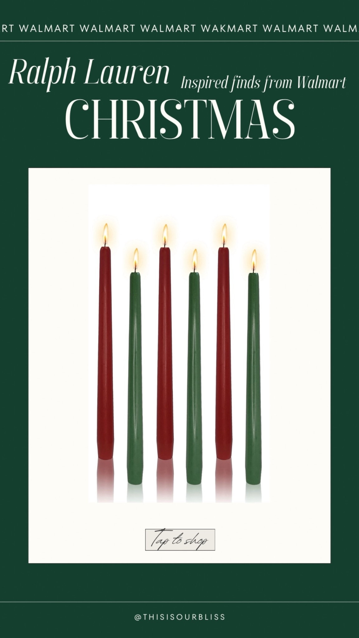 Ralph Lauren inspired holiday decor at Walmart! 

- Flameless taper candles in the prettiest burgundy and Hunter Green! Grab a set now! 🕯️ 

Holiday Decor, Christmas Decor, Ralph Lauren Christmas 

#LTKFindsUnder50 #LTKHome #LTKHoliday