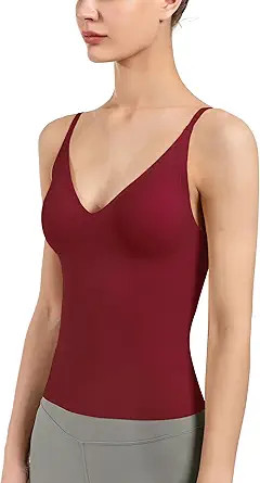 Women's Fit Camisole with Built in Bra - Spaghetti Straps Camis Tank | Amazon (US)