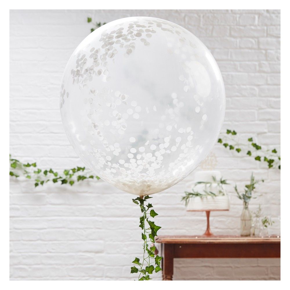3ct Large Confetti Balloons White | Target