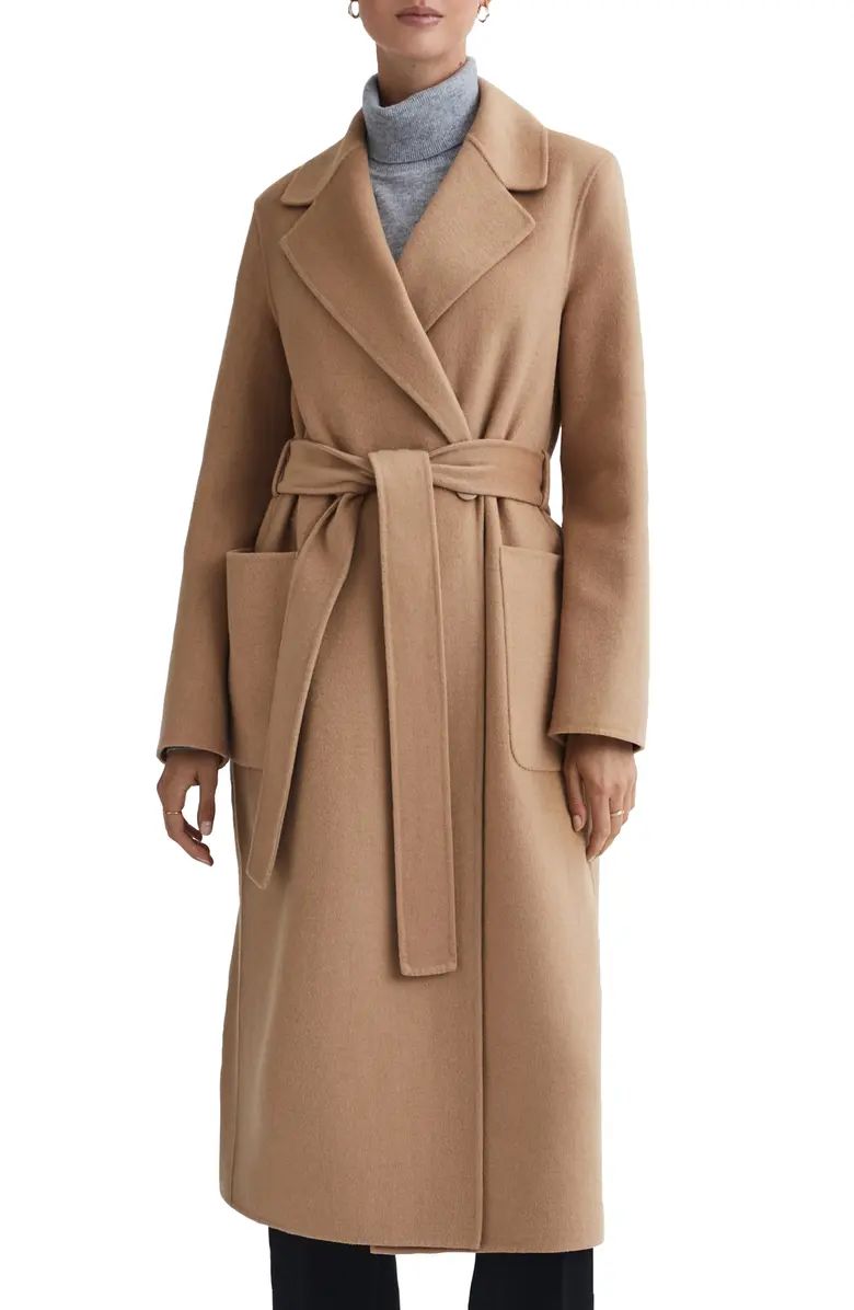 Reiss Lucia Belted Wool Blend Coat | Nordstrom | Nordstrom