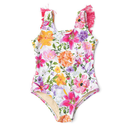 Summer Gardens Girls Fringe Back One Piece Swimsuit 6m-24m | Shade Critters