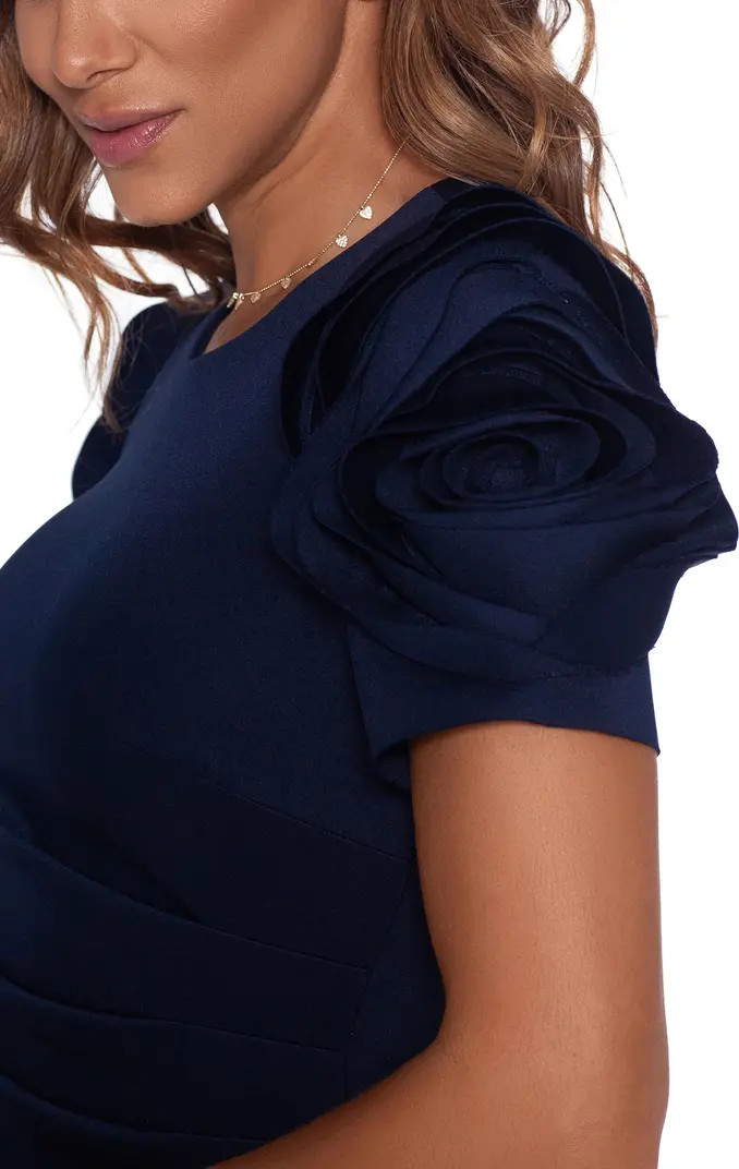 Ruffle Short Sleeve Scuba Gown | Nordstrom
