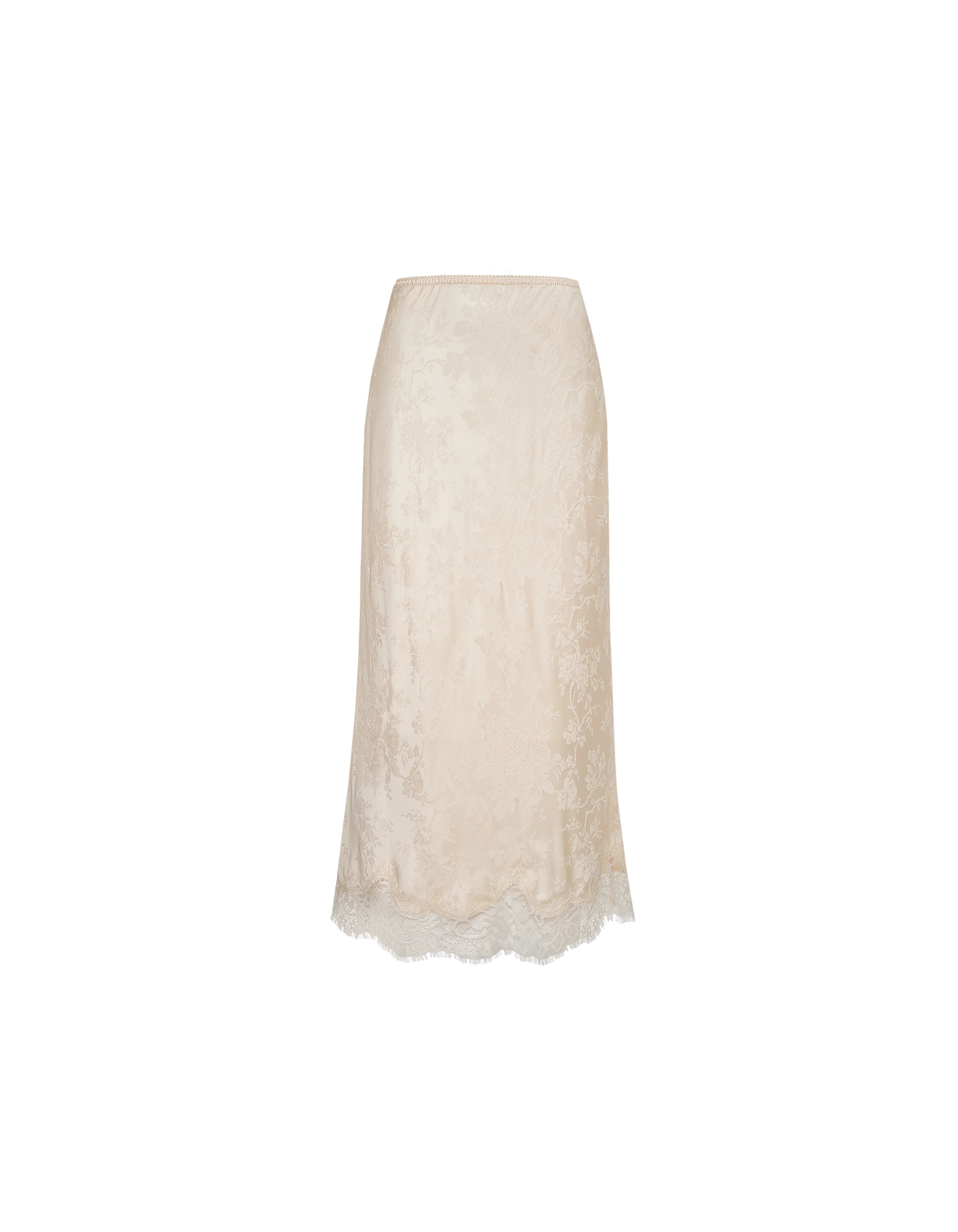 Lady Lace Midi Skirt | Ivory Jacquard | Rumored