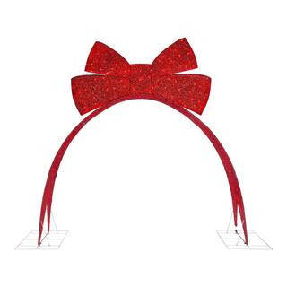 Home Accents Holiday 9.5 ft. Icicle Shimmer Giant-Sized Twinkling LED Red Bow Archway Holiday Yar... | The Home Depot