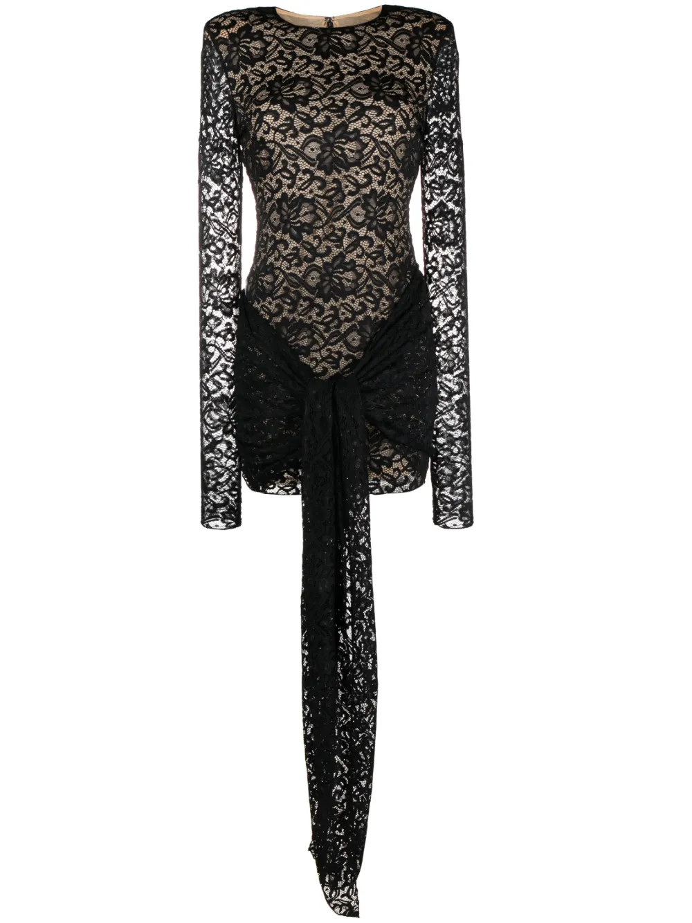 lace-trim bow-tie minidress | Farfetch Global
