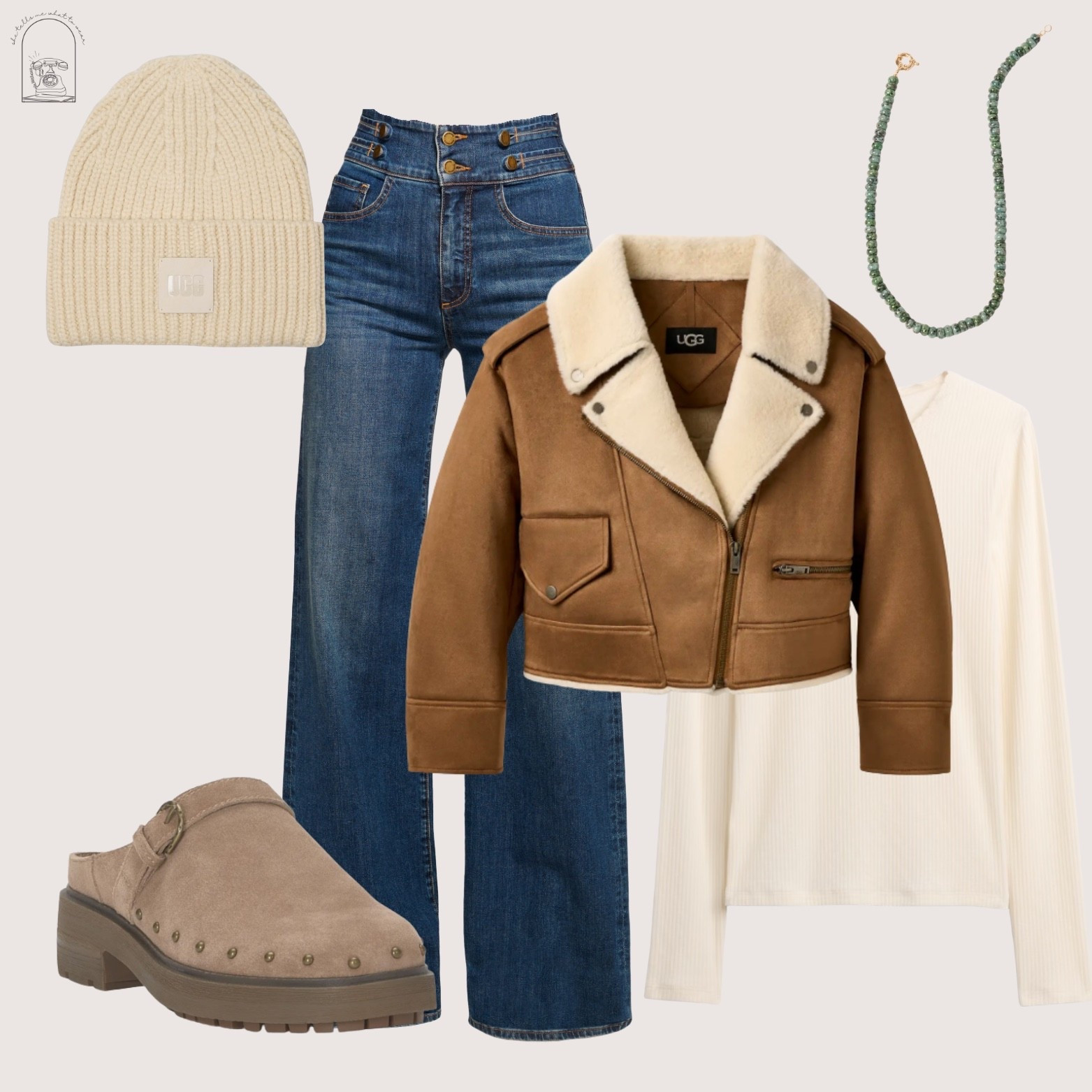 Cozy meets chic 🤎 This fall-ready look has all the textures — shearling, suede, and denim. Effortlessly elevated for coffee runs or weekend getaways ☕🍂
Shop the look below 👇
🧥 Shearling jacket 
👖 High-rise wide-leg denim
👟 Suede clogs
🧢 Chunky knit beanie
💚 Textured stone necklace


#LTKSeasonal #LTKHoliday #LTKGiftGuide