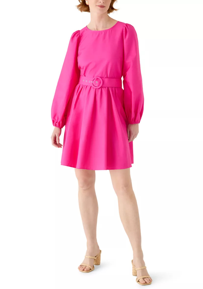 Women;'s Long Sleeve Poplin Swing Dress | Belk