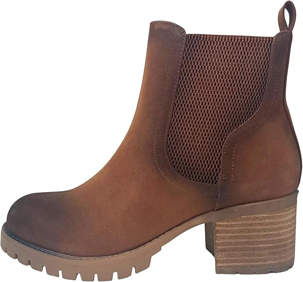 MIA Womens Jonna Round Toe Chelsea Casual Boots Ankle Mid Heel 2-3" - Black | Amazon (US)