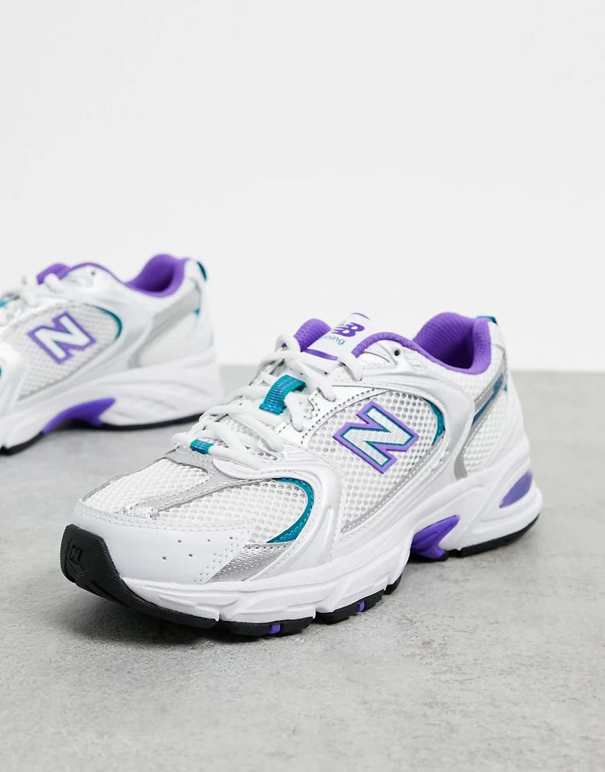 New Balance 530 – Vita och lila träningsskor i mesh | ASOS (Global)